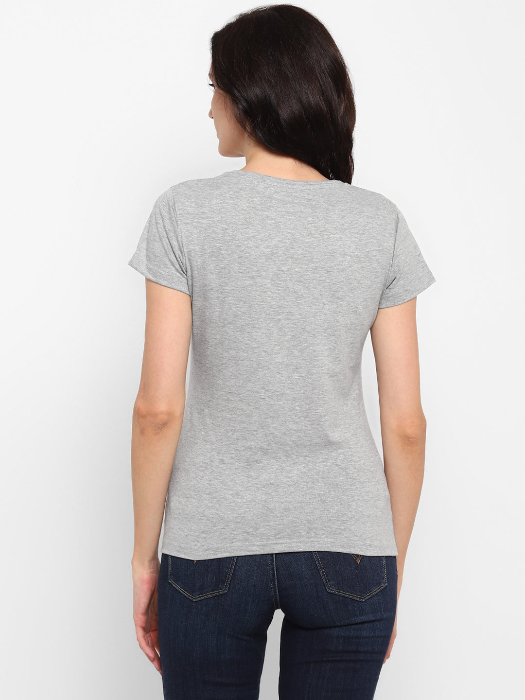 Ap'pulse Women's Round Neck Tshirt with Bottom Knot