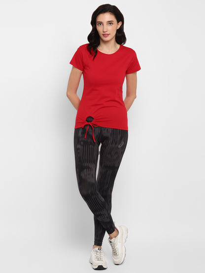 Appulse Women's Round Neck T-Shirt with Bottom Knot | Women | Premium Cotton | Activewear | Athleisure