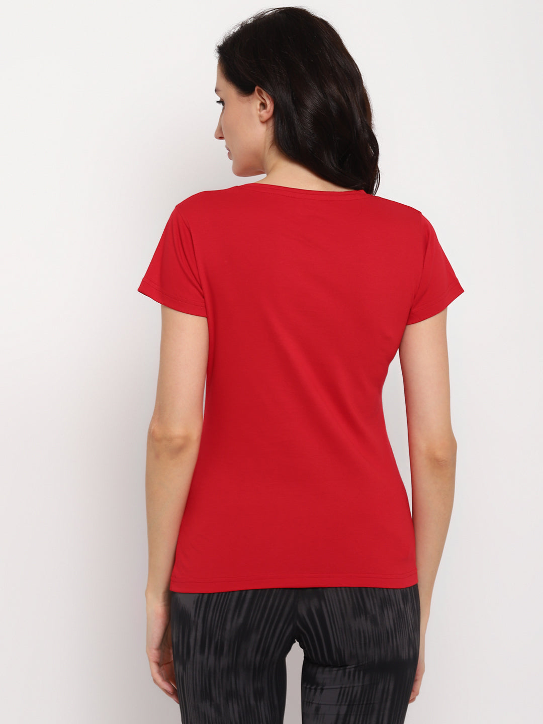 Ap'pulse Women's Round Neck Tshirt with Bottom Knot