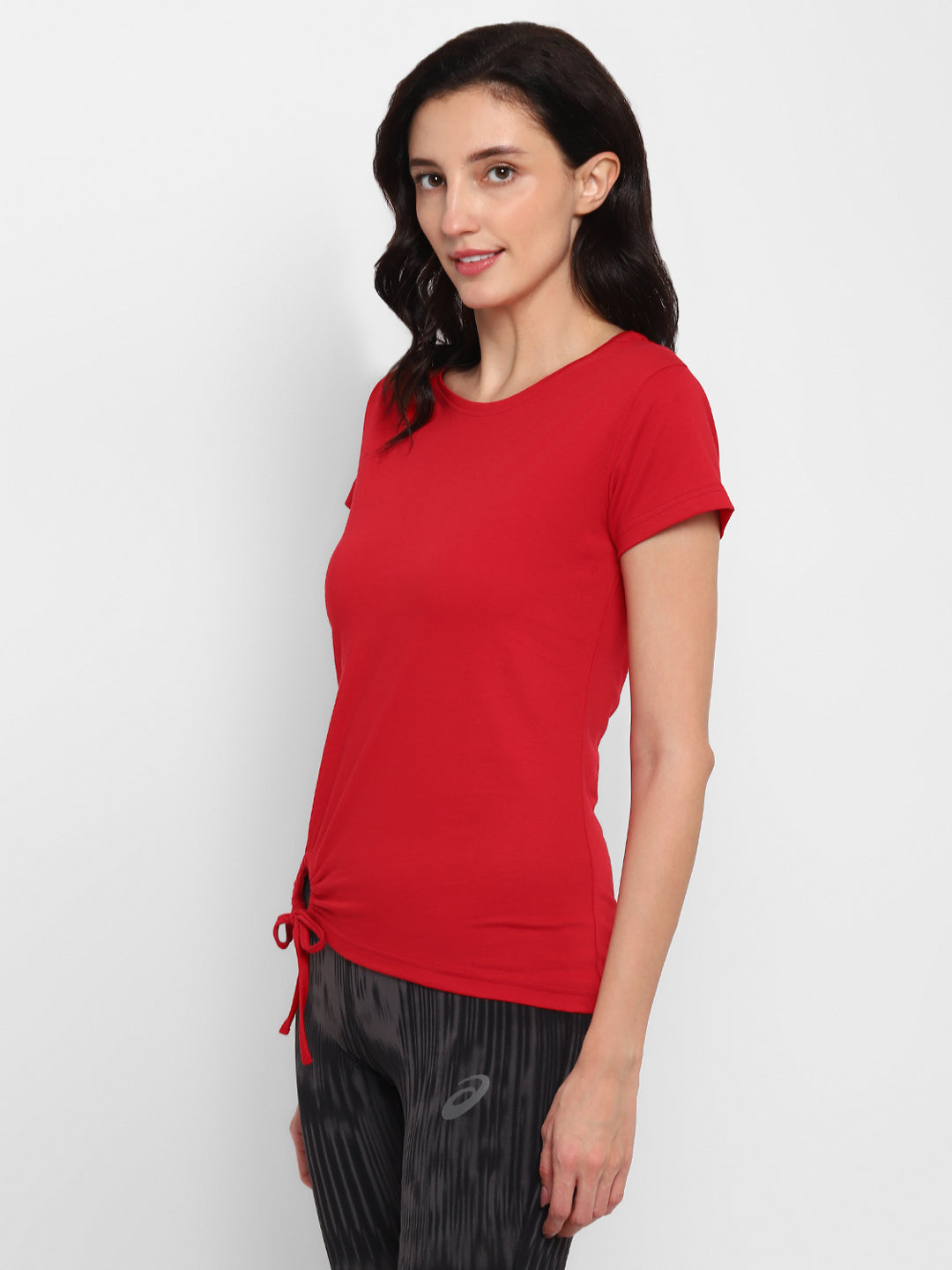 Ap'pulse Women's Round Neck Tshirt with Bottom Knot