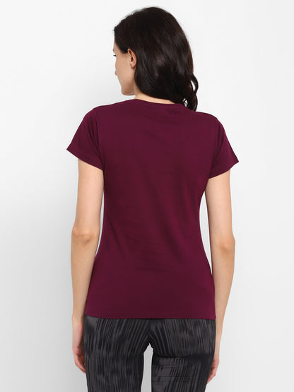 Appulse Women's Round Neck T-Shirt with Bottom Knot | Women | Premium Cotton | Activewear | Athleisure