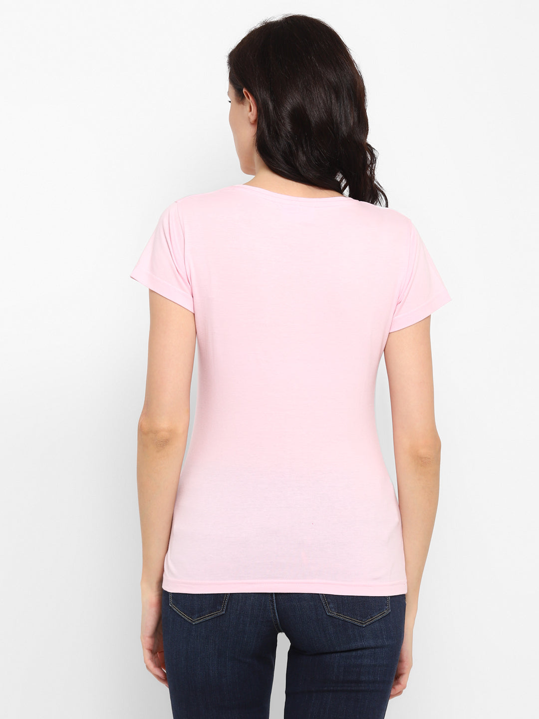 Ap'pulse Women's Round Neck Tshirt with Bottom Knot