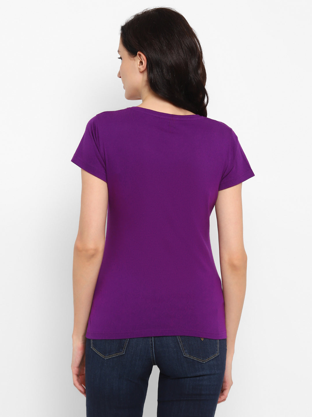 Ap'pulse Women's Round Neck Tshirt with Bottom Knot