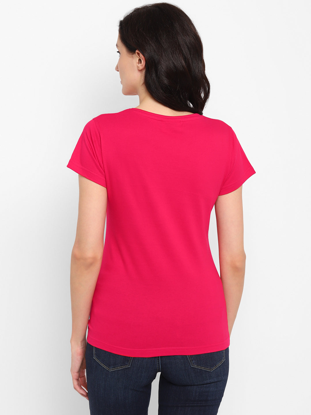 Ap'pulse Women's Round Neck Tshirt with Bottom Knot