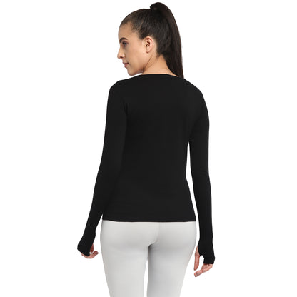Appulse Women's Printed Long Sleeve Thumb Hole Round Neck T-Shirt | Women | Premium Cotton | Activewear | Athleisure