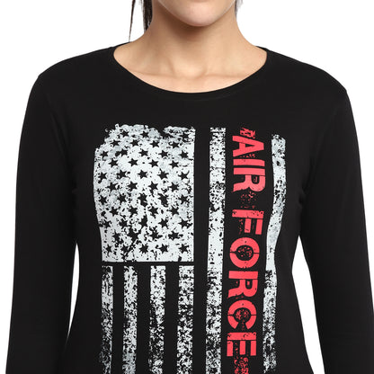 Appulse Women's Printed Long Sleeve Thumb Hole Round Neck T-Shirt | Women | Premium Cotton | Activewear | Athleisure