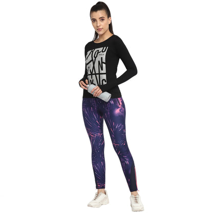 Appulse Women's Printed Long Sleeve Thumb Hole Round Neck T-Shirt | Women | Premium Cotton | Activewear | Athleisure