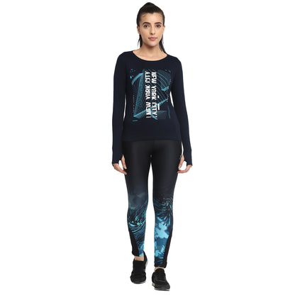 Appulse Women's Printed Long Sleeve Thumb Hole Round Neck T-Shirt | Women | Premium Cotton | Activewear | Athleisure