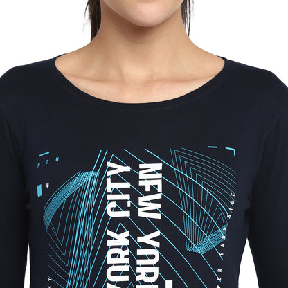 Appulse Women's Printed Long Sleeve Thumb Hole Round Neck T-Shirt | Women | Premium Cotton | Activewear | Athleisure