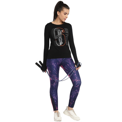 Appulse Women's Printed Long Sleeve Thumb Hole Round Neck T-Shirt | Women | Premium Cotton | Activewear | Athleisure