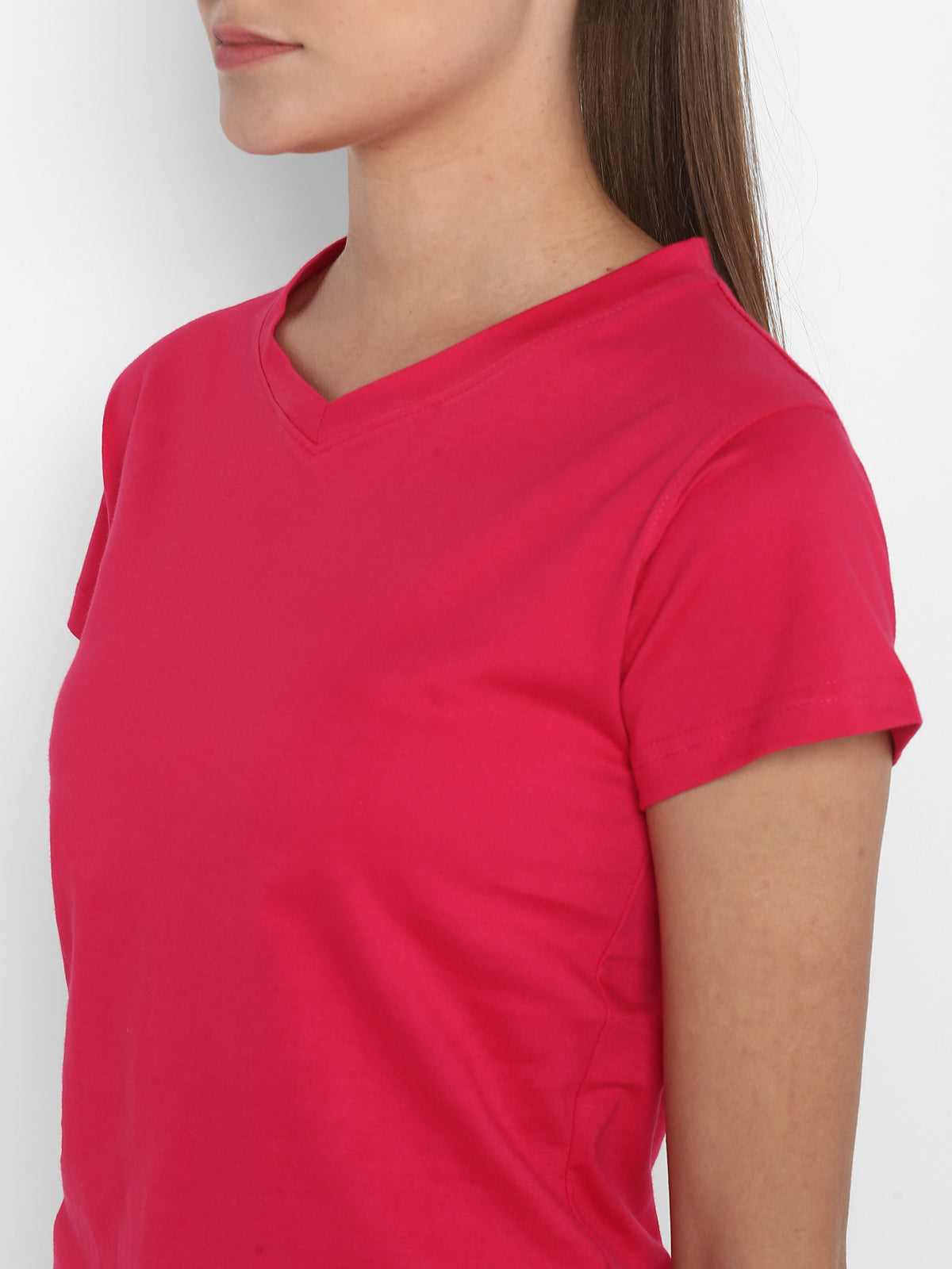 Ap'pulse Women's Short Sleeve V Neck Tshirt