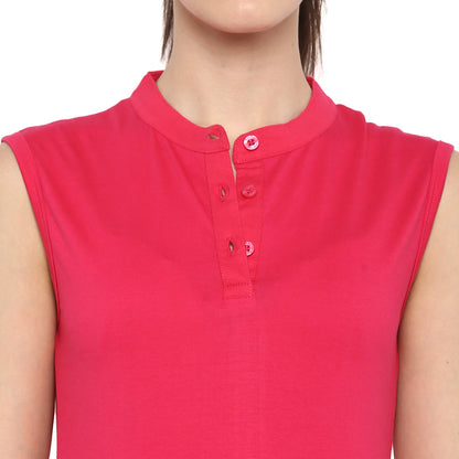Appulse Women's Sleeveless Mandarin Collar T-Shirt | Women | Premium Cotton | Activewear | Athleisure