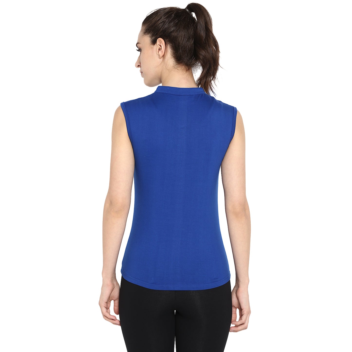 Ap'pulse Women's Sleeveless Mandarin Collar Tshirt