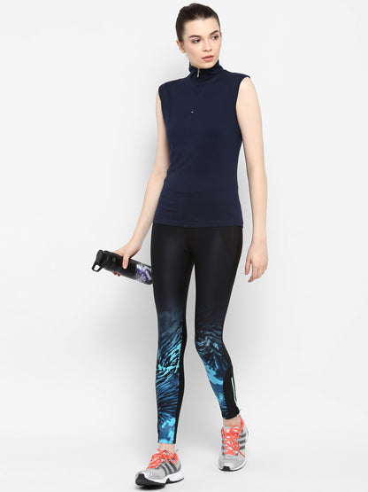 Appulse Women's Sleeveless 1/4 Zip Hi Neck T-Shirt | Women | Premium Cotton | Activewear | Athleisure