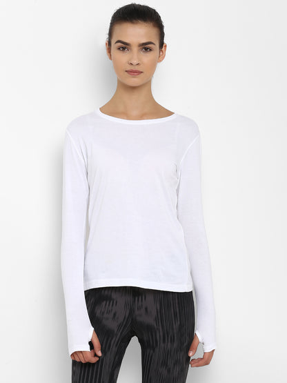 Appulse Women's Round Neck Long Sleeve Thumopen T-Shirt | Women | Premium Cotton | Activewear | Athleisure