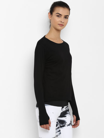 Appulse Women's Round Neck Long Sleeve Thumopen T-Shirt | Women | Premium Cotton | Activewear | Athleisure