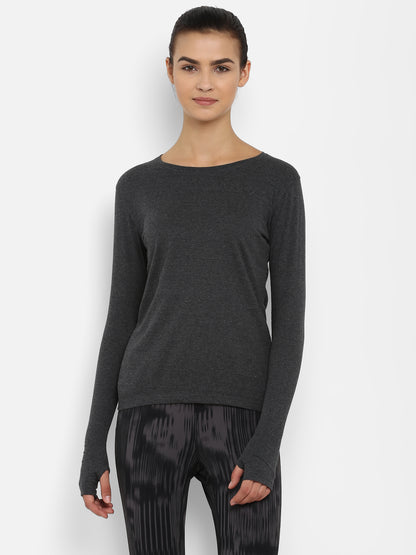 Appulse Women's Round Neck Long Sleeve Thumopen T-Shirt | Women | Premium Cotton | Activewear | Athleisure