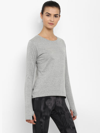 Appulse Women's Round Neck Long Sleeve Thumopen T-Shirt | Women | Premium Cotton | Activewear | Athleisure