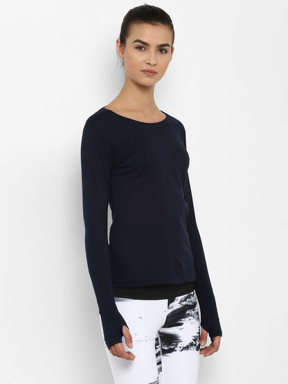 Appulse Women's Round Neck Long Sleeve Thumopen T-Shirt | Women | Premium Cotton | Activewear | Athleisure