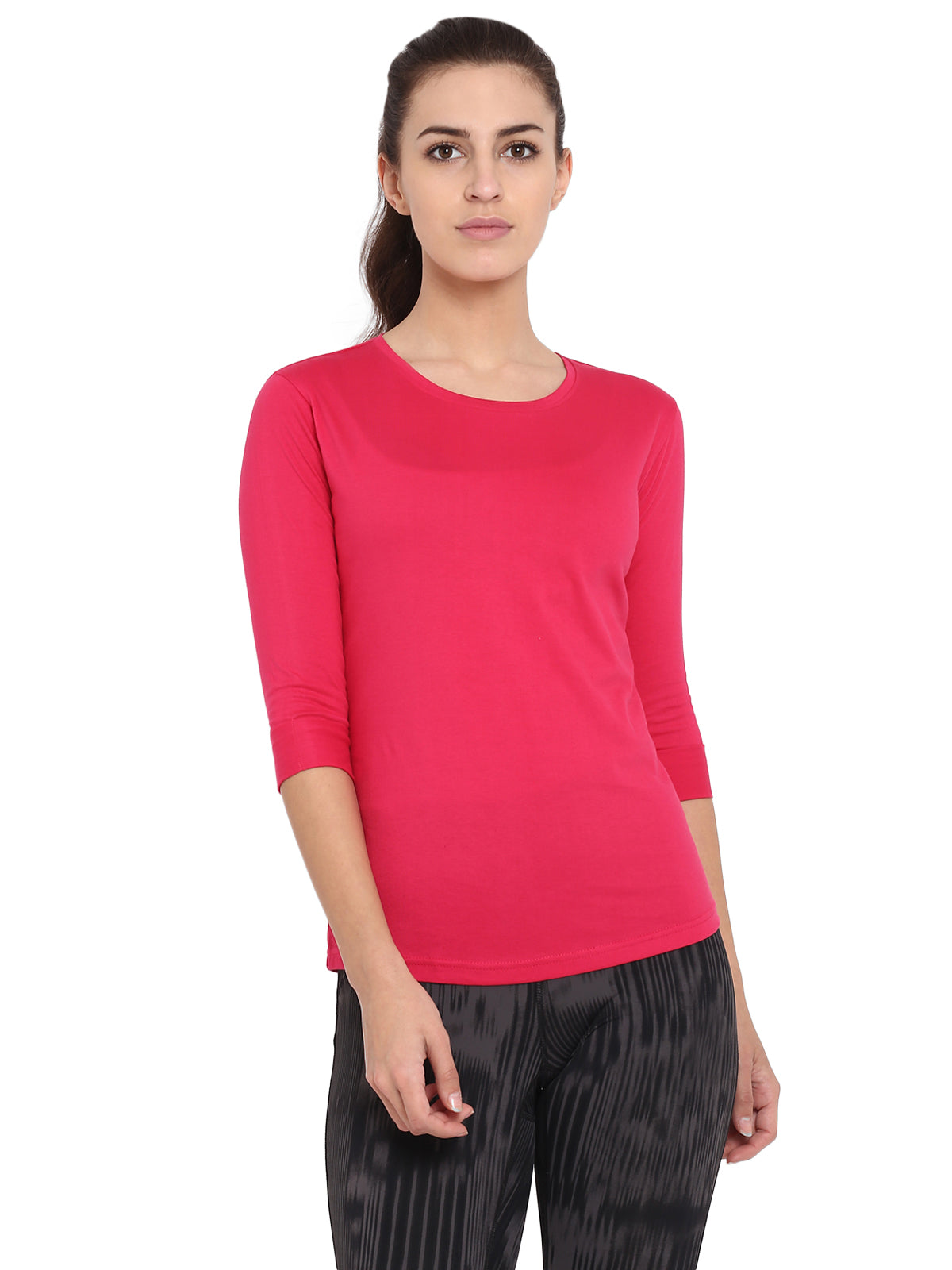 Ap'pulse Women's 3/4th sleeve Round Neck Tshirt