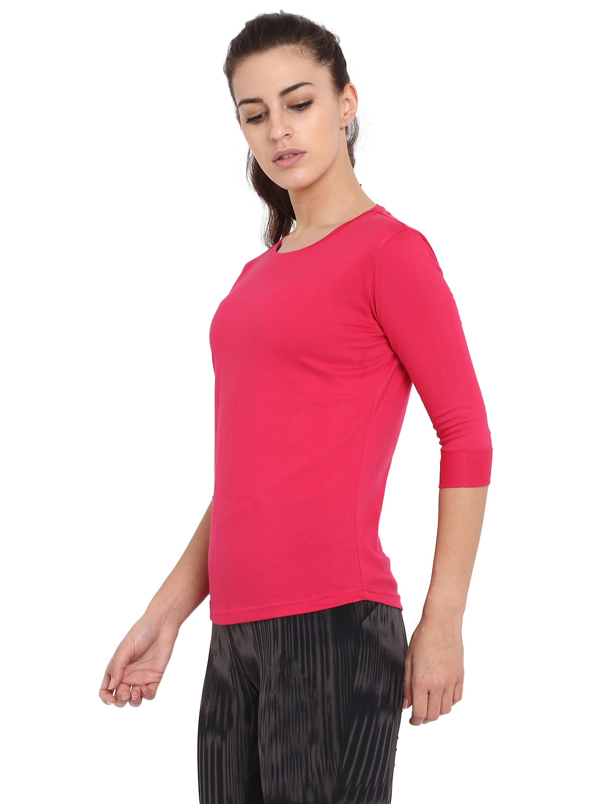 Ap'pulse Women's 3/4th sleeve Round Neck Tshirt