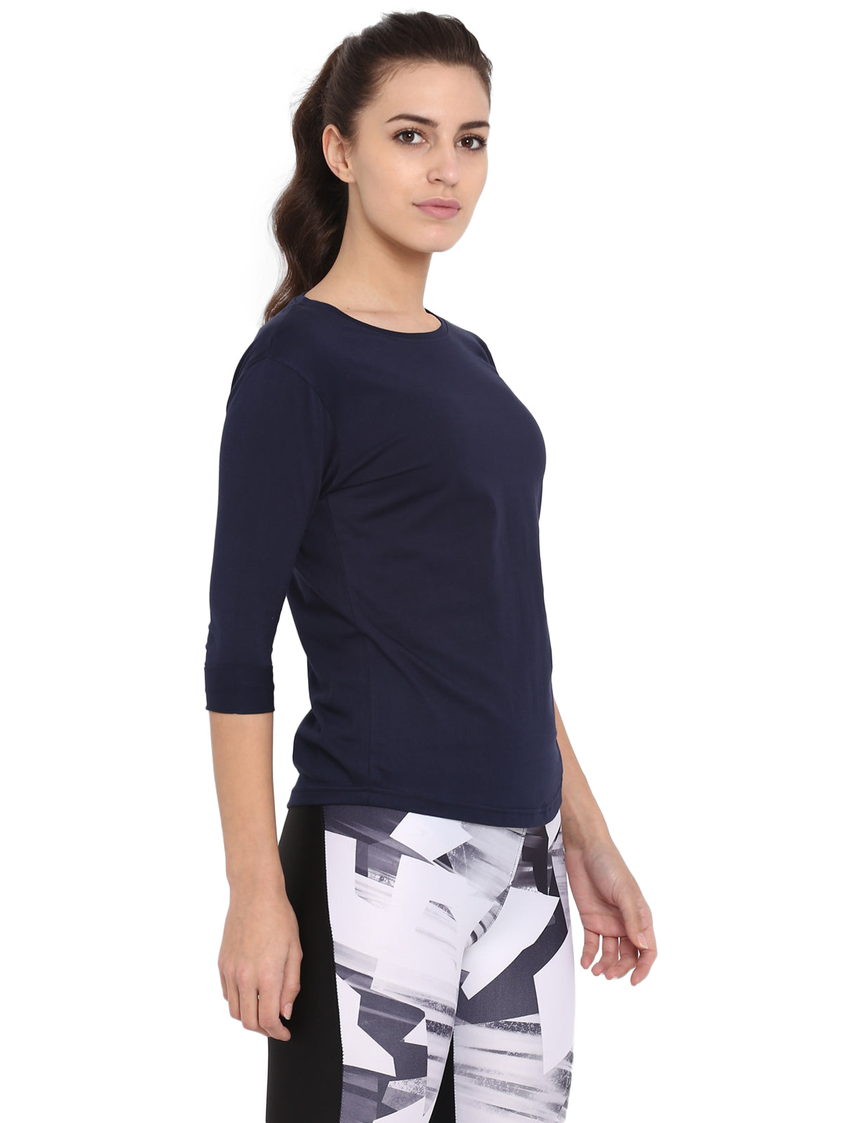 Ap'pulse Women's 3/4th sleeve Round Neck Tshirt