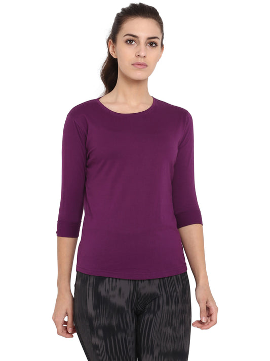 Ap'pulse Women's 3/4th sleeve Round Neck Tshirt