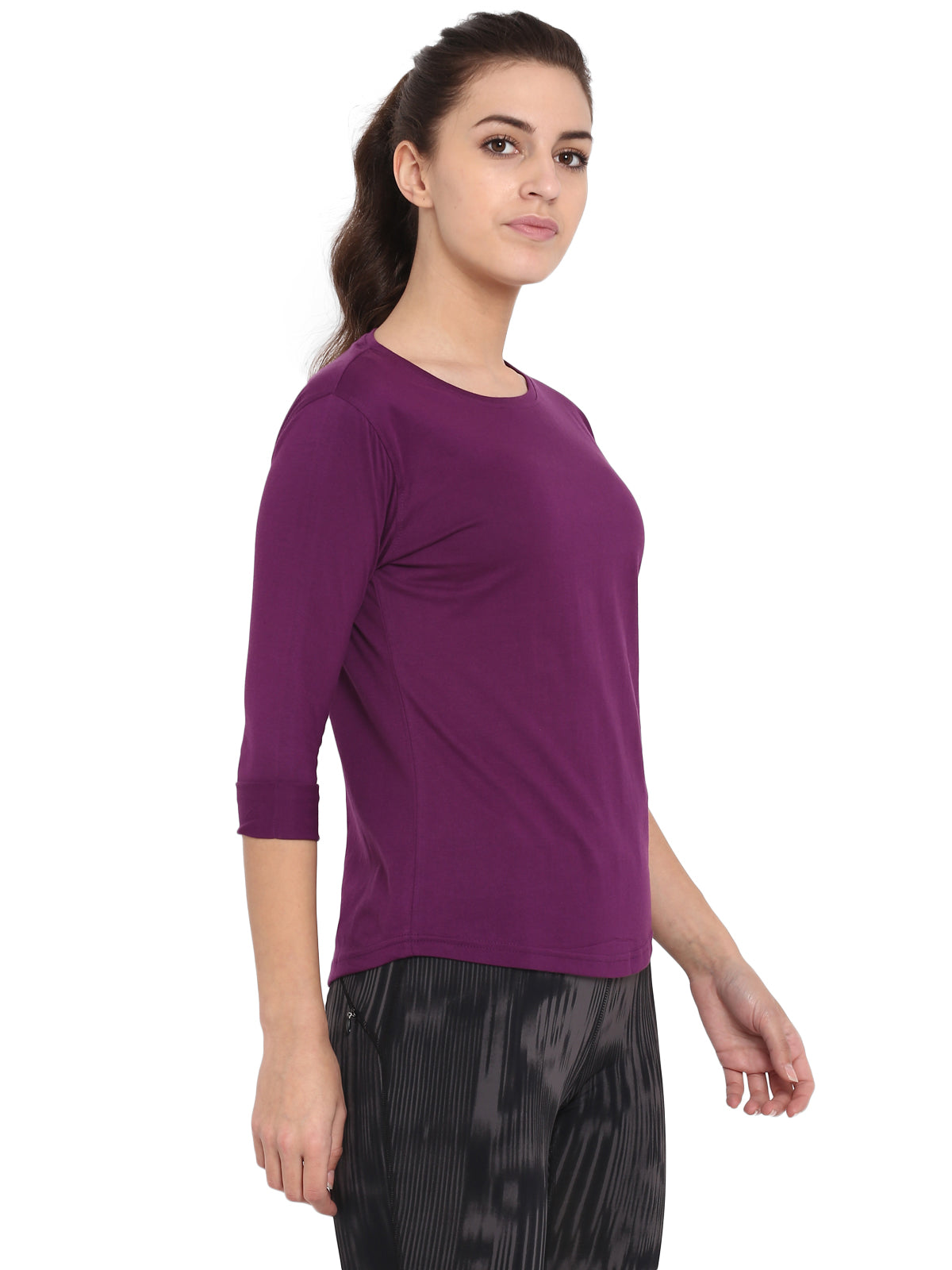 Ap'pulse Women's 3/4th sleeve Round Neck Tshirt