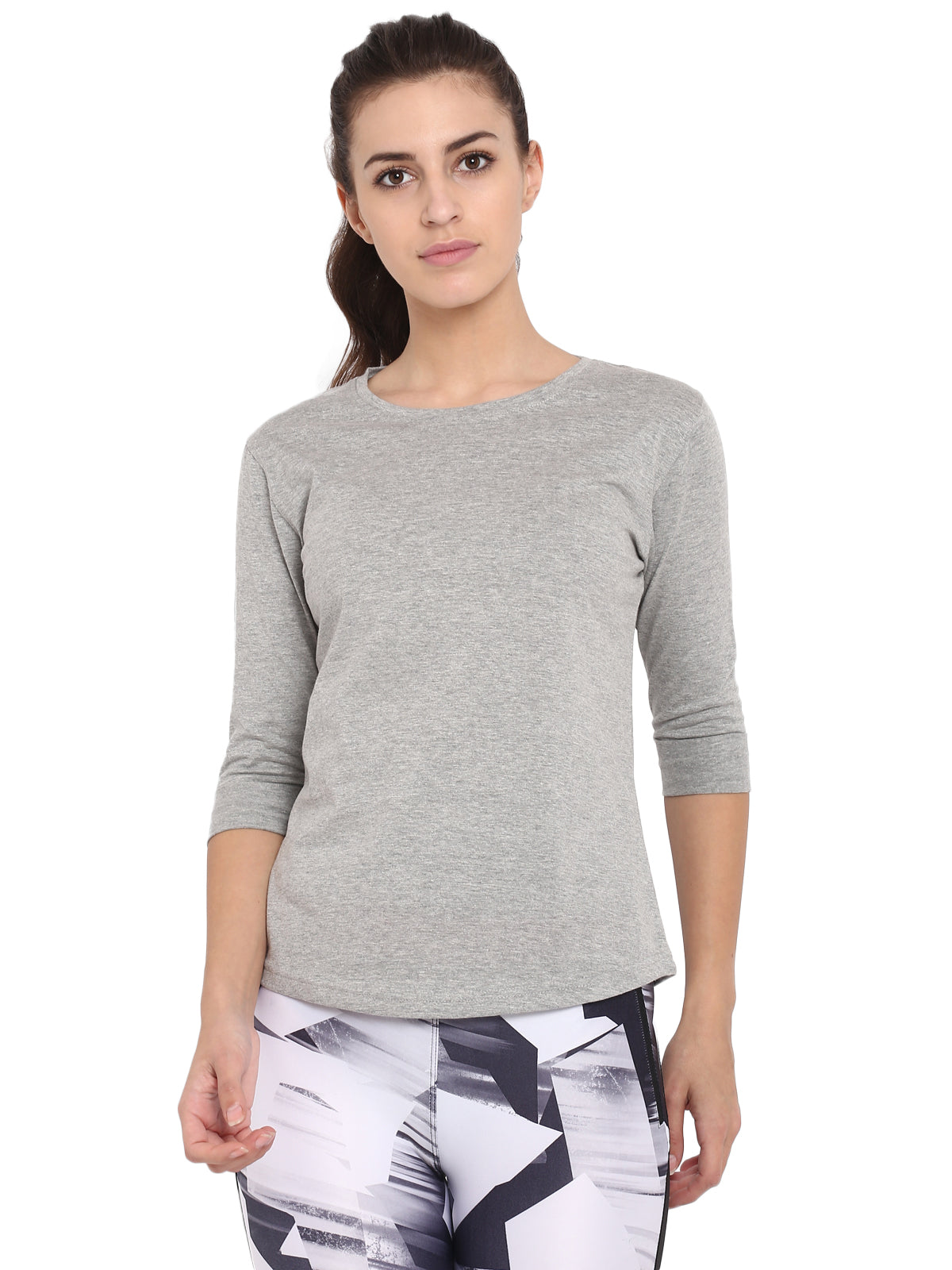 Ap'pulse Women's 3/4th sleeve Round Neck Tshirt