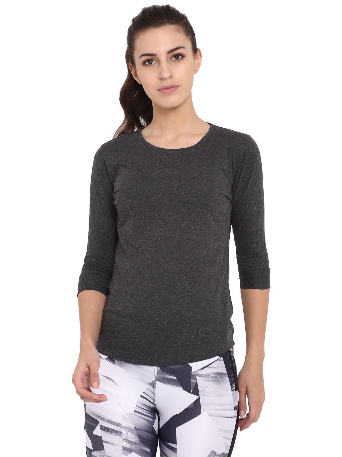 Ap'pulse Women's 3/4th sleeve Round Neck Tshirt