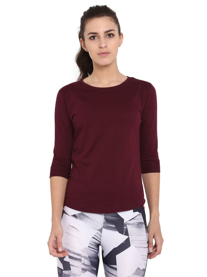Appulse Women's 3/4th sleeve Round Neck T-Shirt | Women | Premium Cotton | Activewear | Athleisure