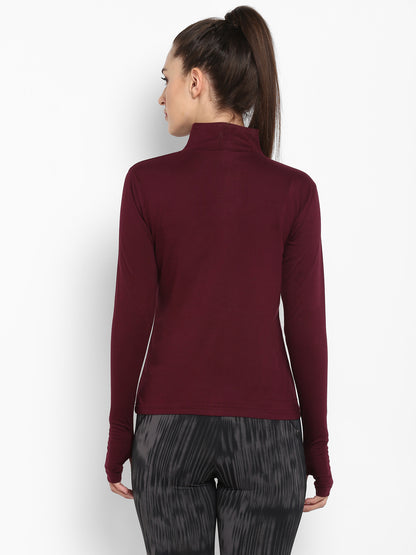 Appulse Women's Hi Neck Long Sleeve Thumb Hole T-Shirt | Women | Premium Cotton | Activewear | Athleisure