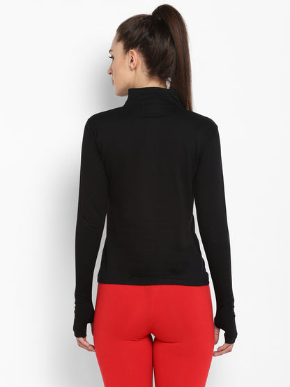Appulse Women's Hi Neck Long Sleeve Thumb Hole T-Shirt | Women | Premium Cotton | Activewear | Athleisure
