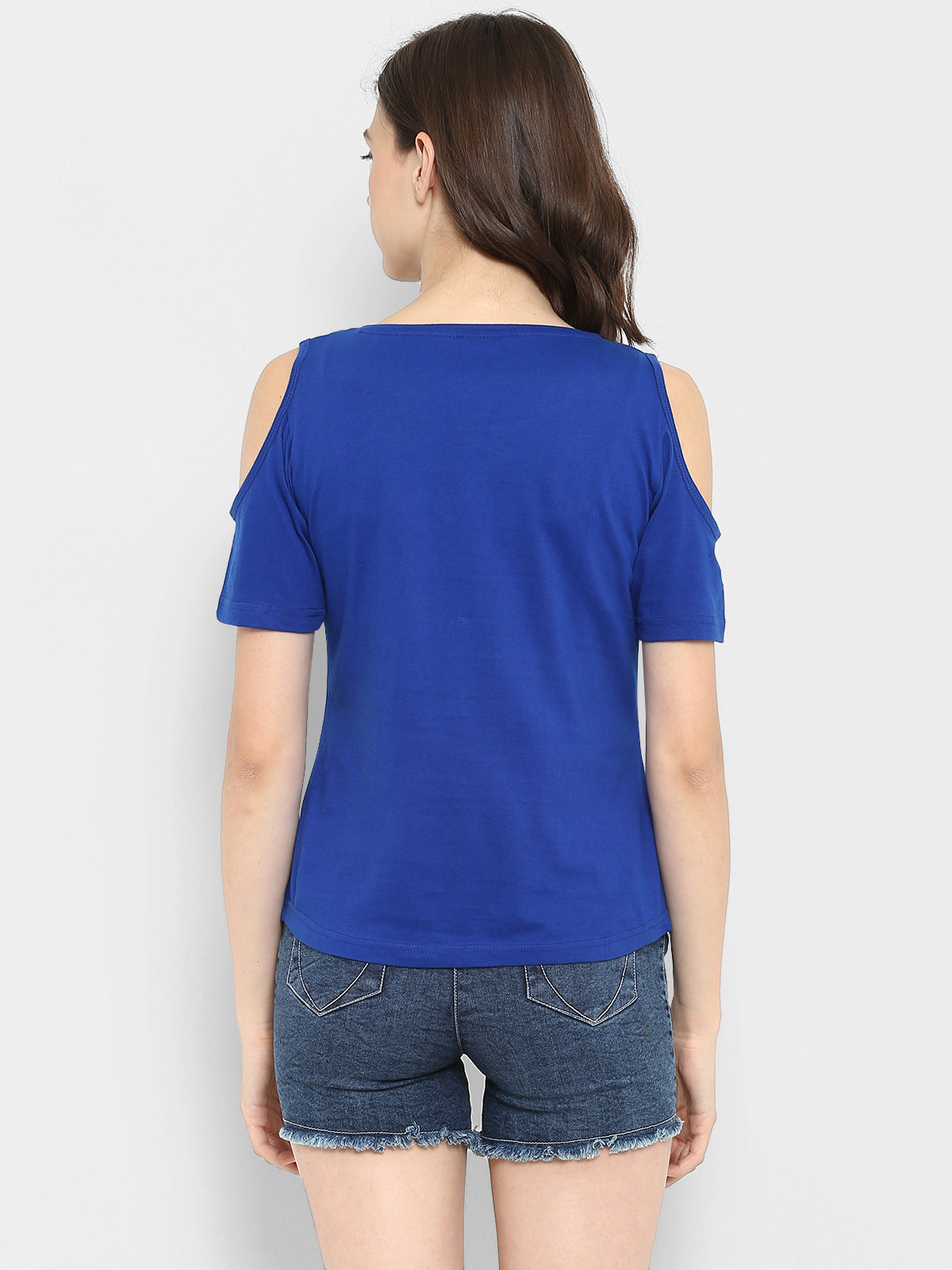 Ap'pulse Women's Round Neck Cold Shoulder Tshirt